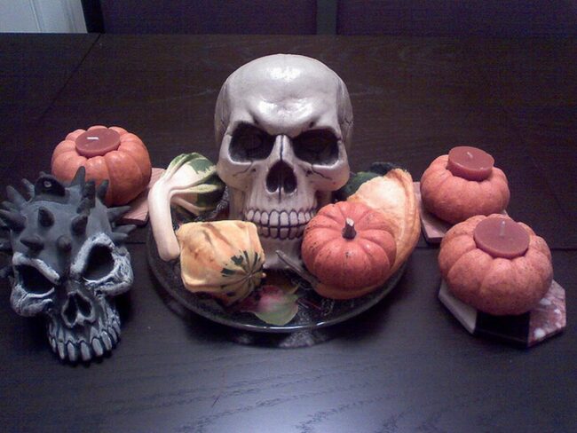 Skulls Orange Halloween Decor