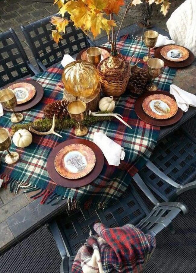Plaid Autumn Tablescape