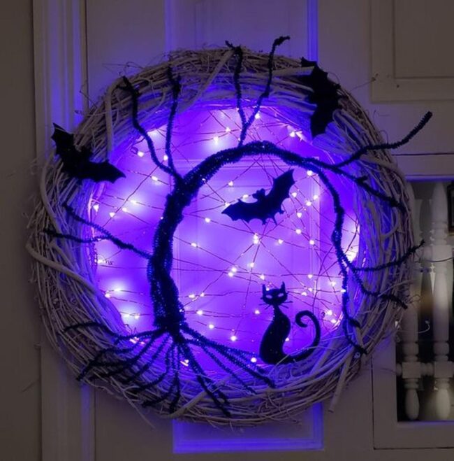 Purple Bat Wreath