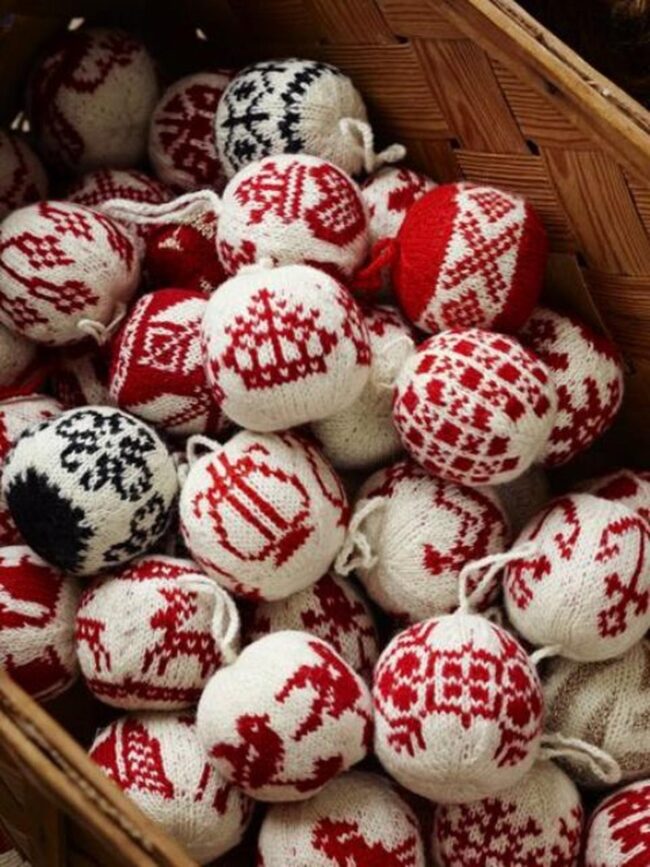 Festive Knitted Christmas Globes