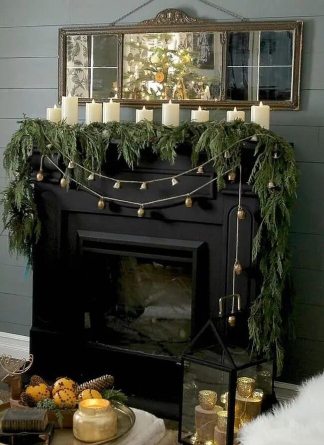 Emerald Dark Winter Fireplace