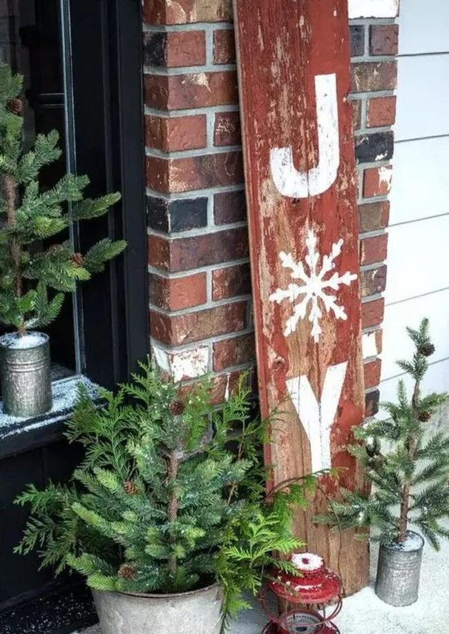 Brick Red Holiday Entrance