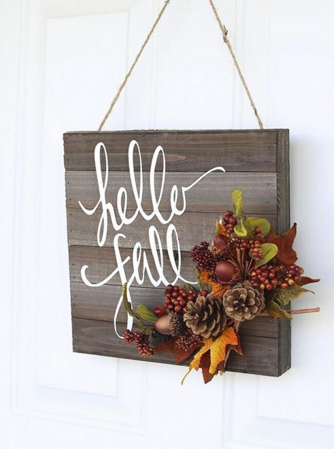 Autumn Brown Wooden Signs
