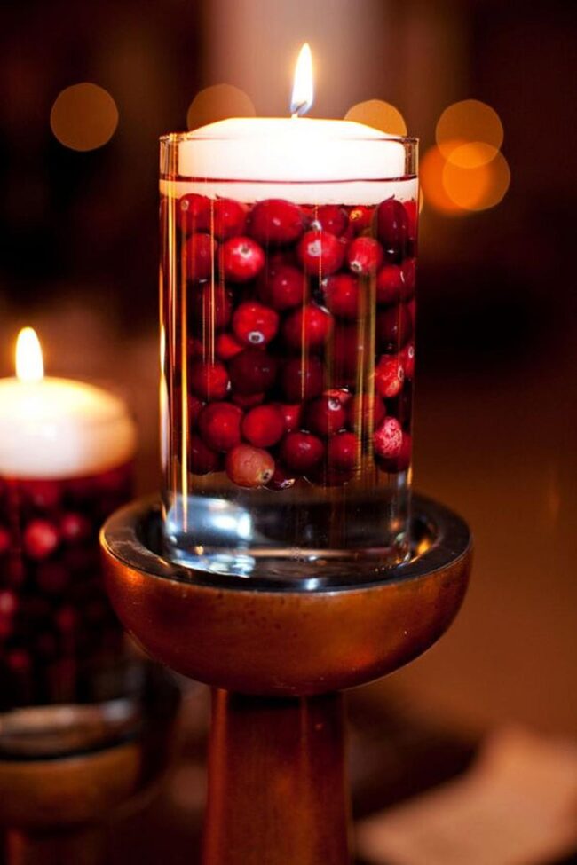 Red Berries Candlelight Scene