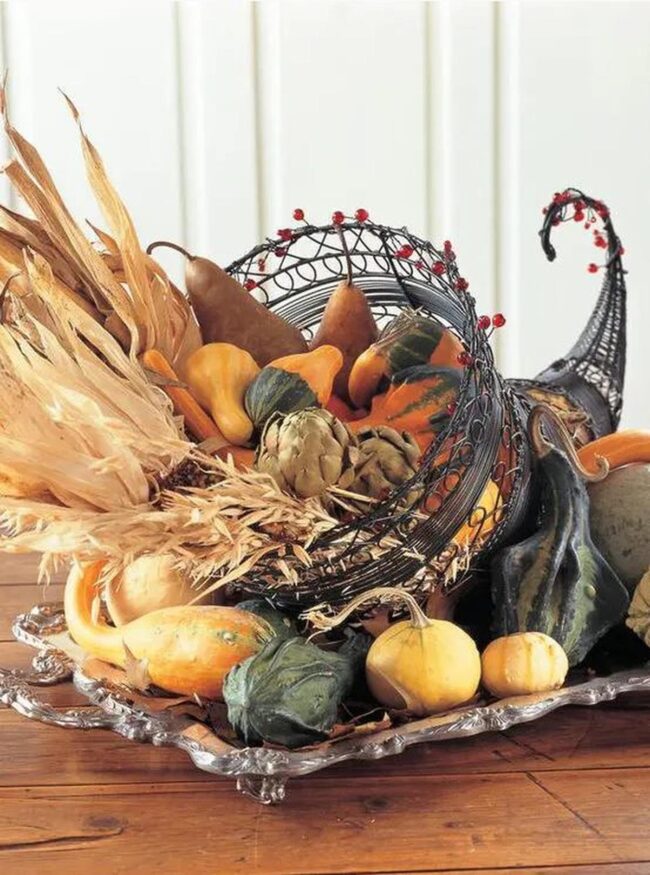 Wired Black Cornucopia Display