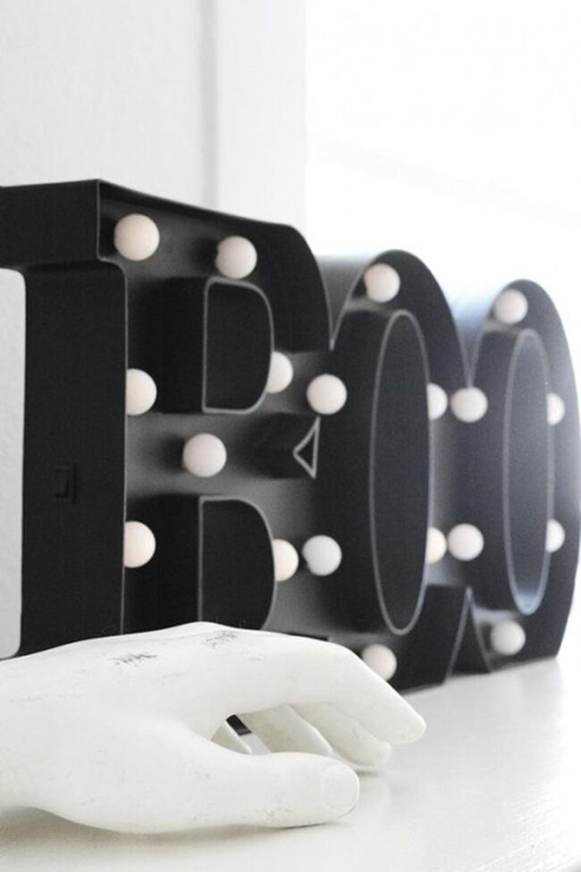 Luminous Black Marquee Sculptures