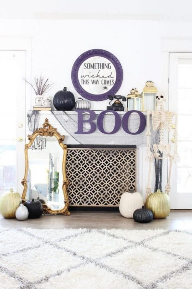 Haunting Gold Pumpkin Silhouettes