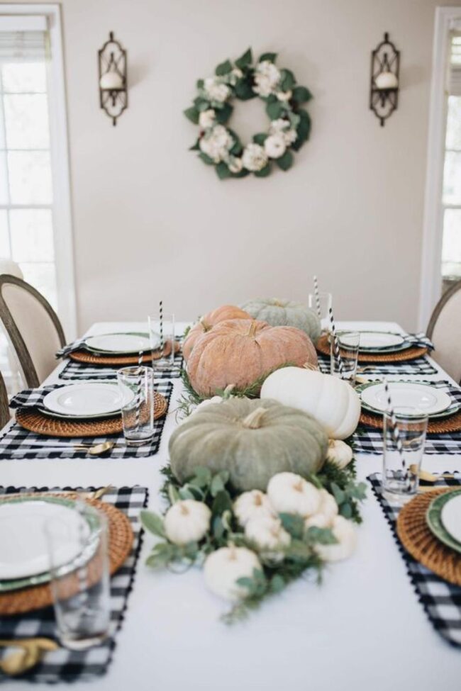 Peach Pumpkin Tablescape