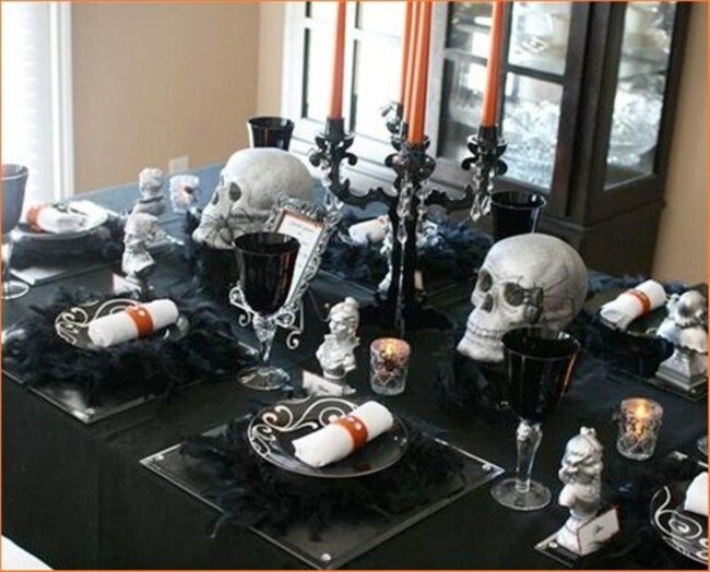 Dark Haunting Tablescape