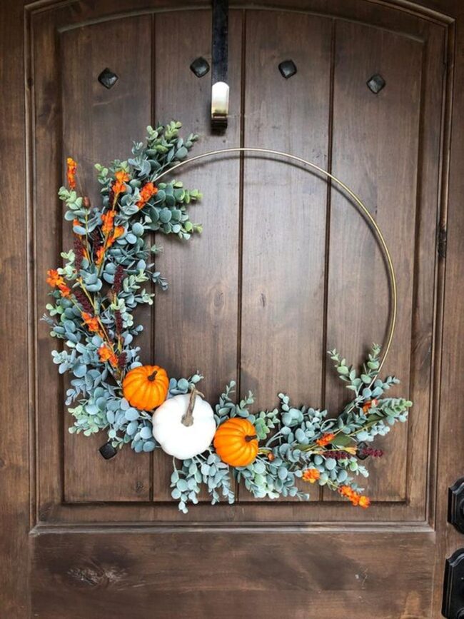 Harvest Gold Pumpkin Wreath