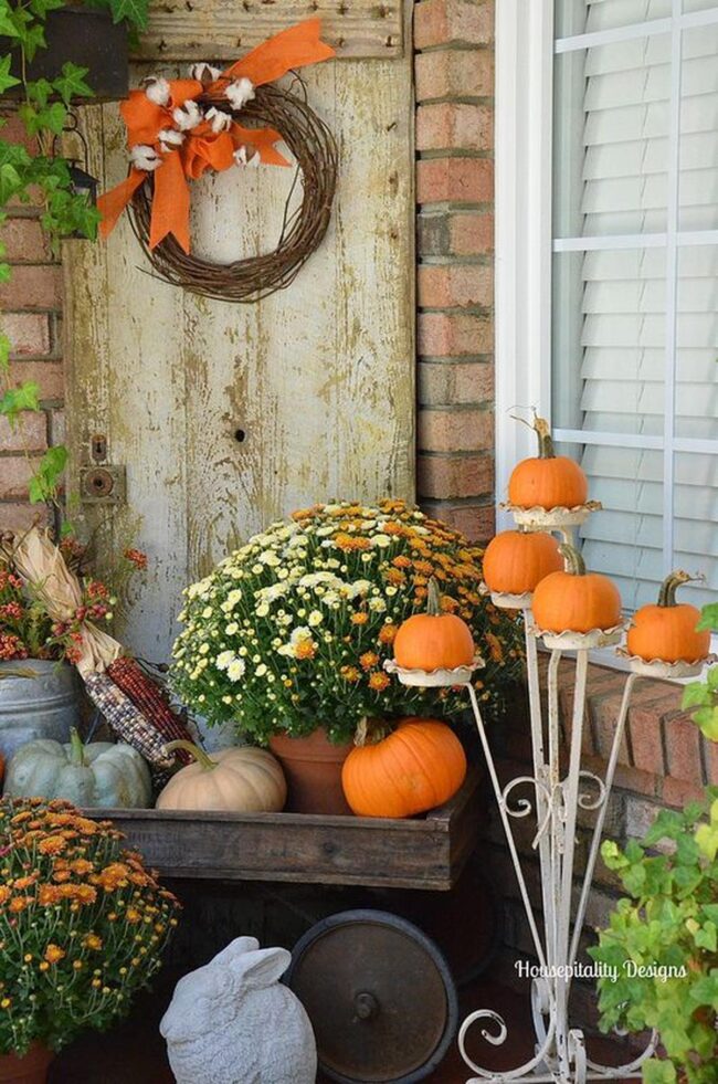 Seasonal Porch Harvest Display