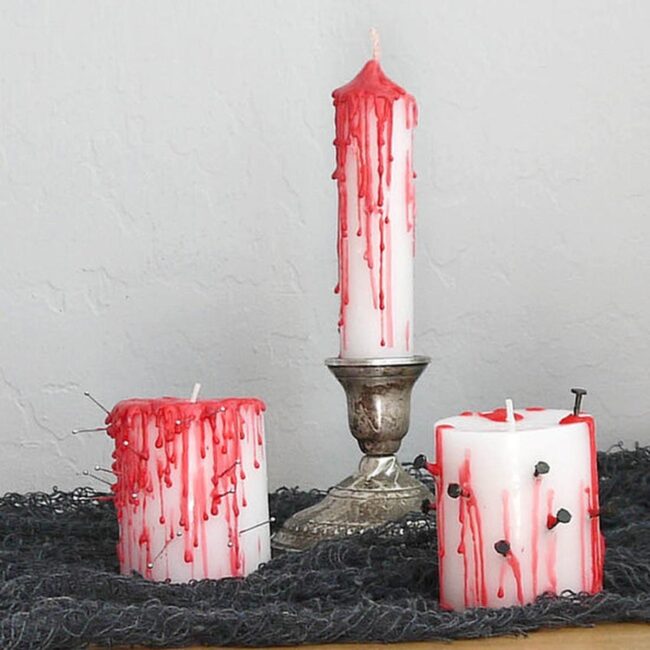 Metallic Silver Candle Drama