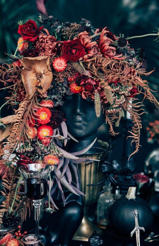 Fiery Blooms Black