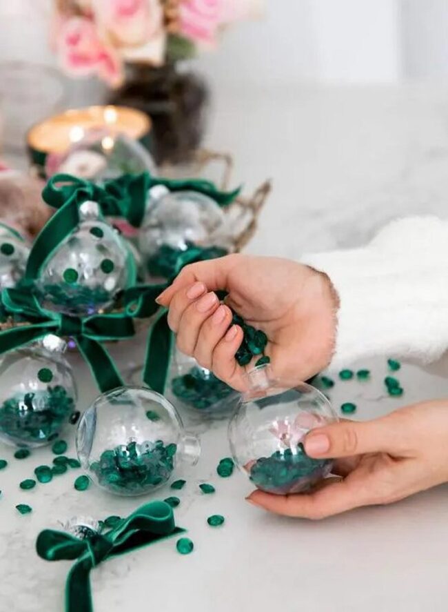 Sparkling Sequin Glass Ornaments