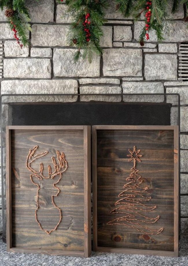 Copper Reindeer Silhouettes