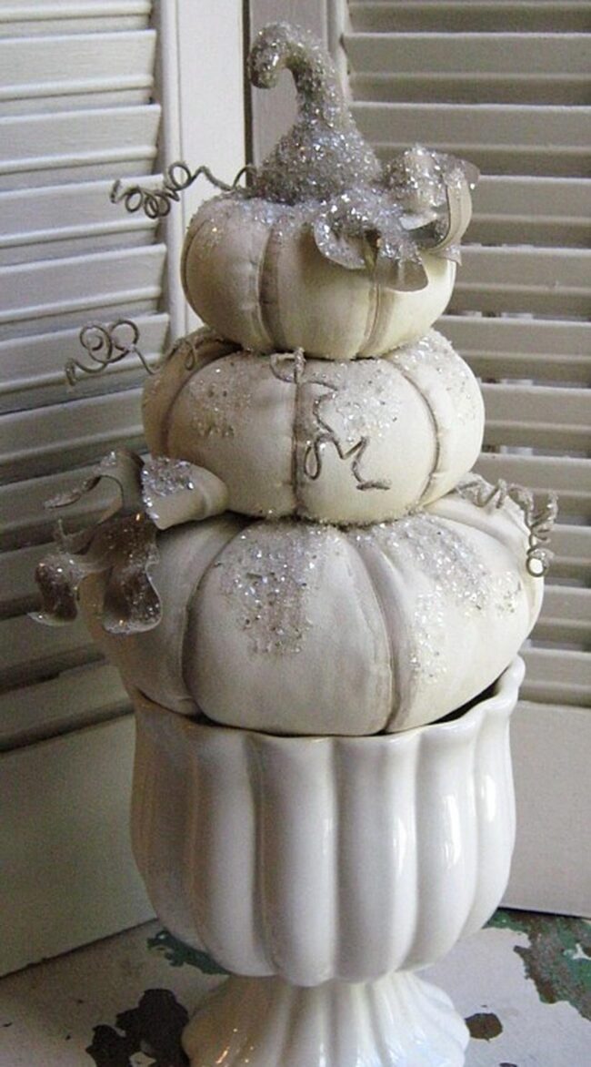 Glittery White Pumpkins