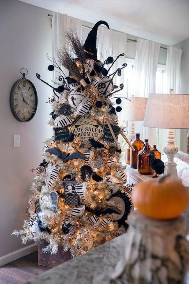 Ghostly White Halloween Tree