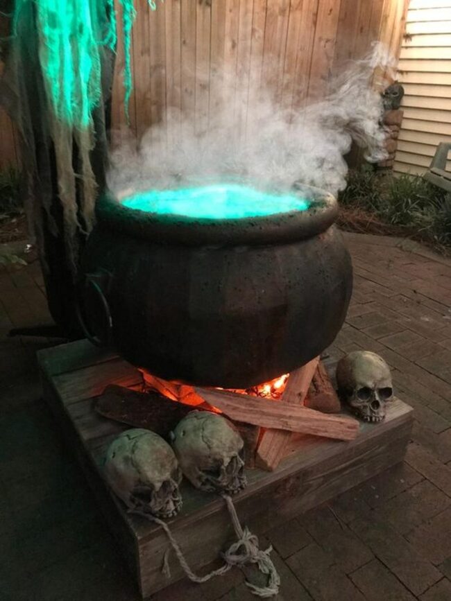 Eerie Green Cauldron Shadows