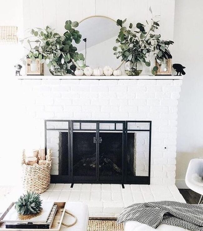 White Brick Fireplace