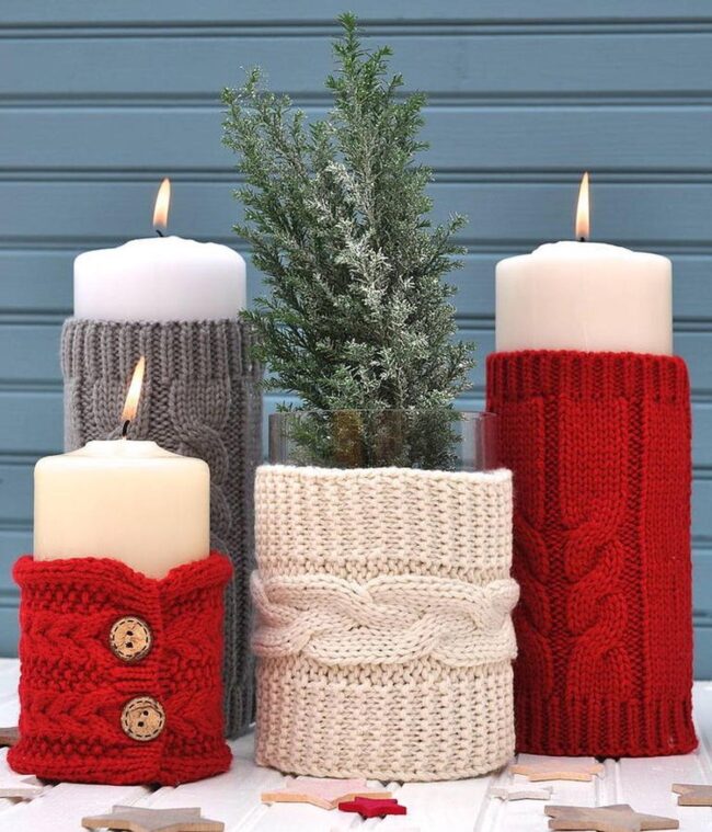 Knitted Candle Warmth