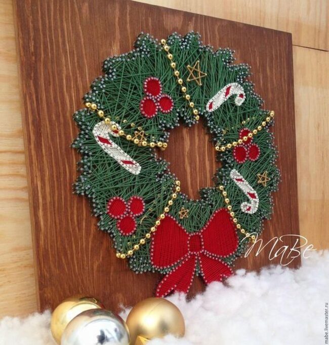 Holiday Gold String Art