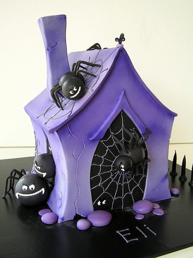 Purple Spiderweb Halloween House