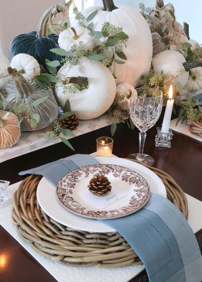 Blue Woodland Tablescape