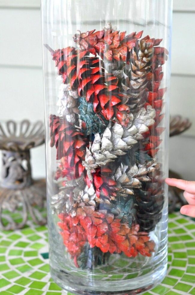 Red White Blue Pinecones