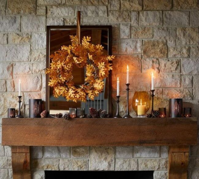 Woodland Golden Leaf Mantel