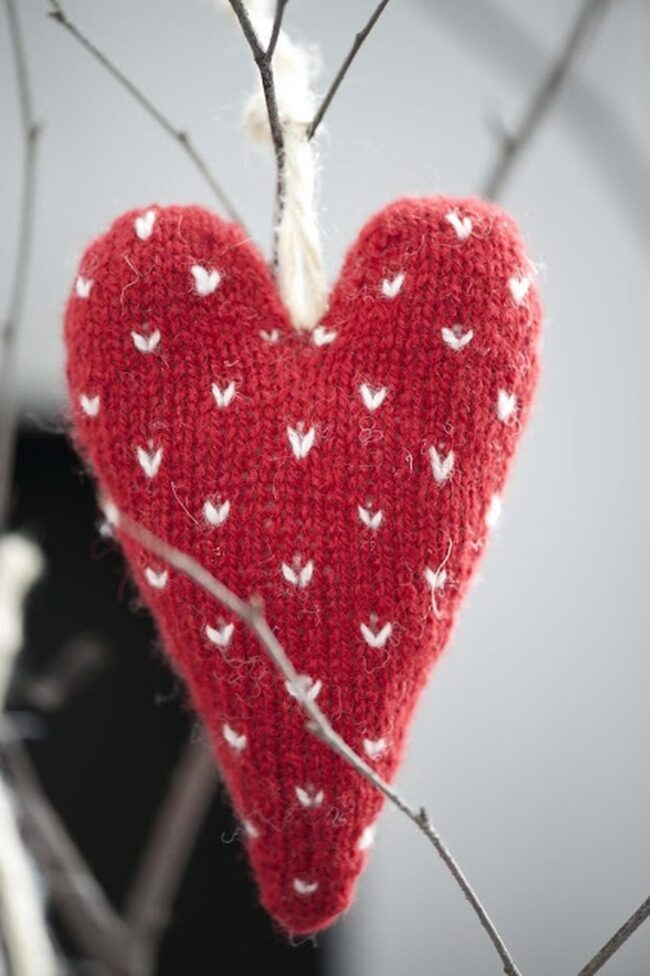 Red Knitted Heart Branches