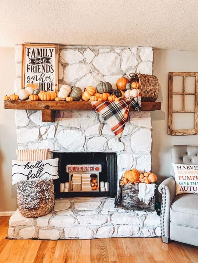Rustic Stone Fireplace Whispers