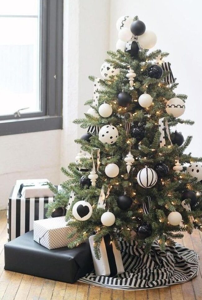 Black White Christmas Geometry