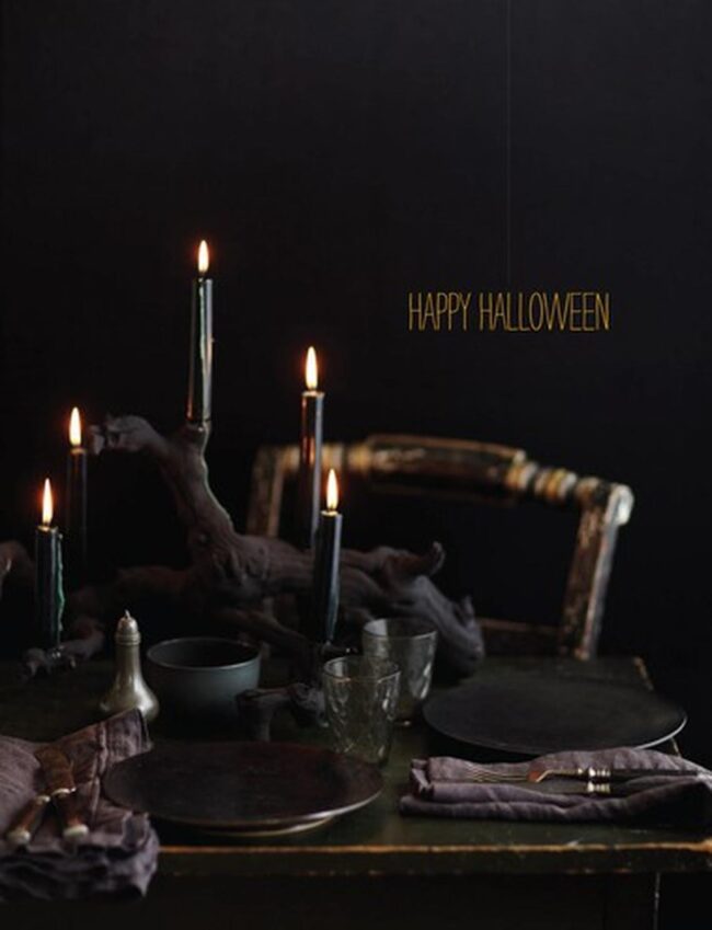 Shadowy Halloween Tablescape