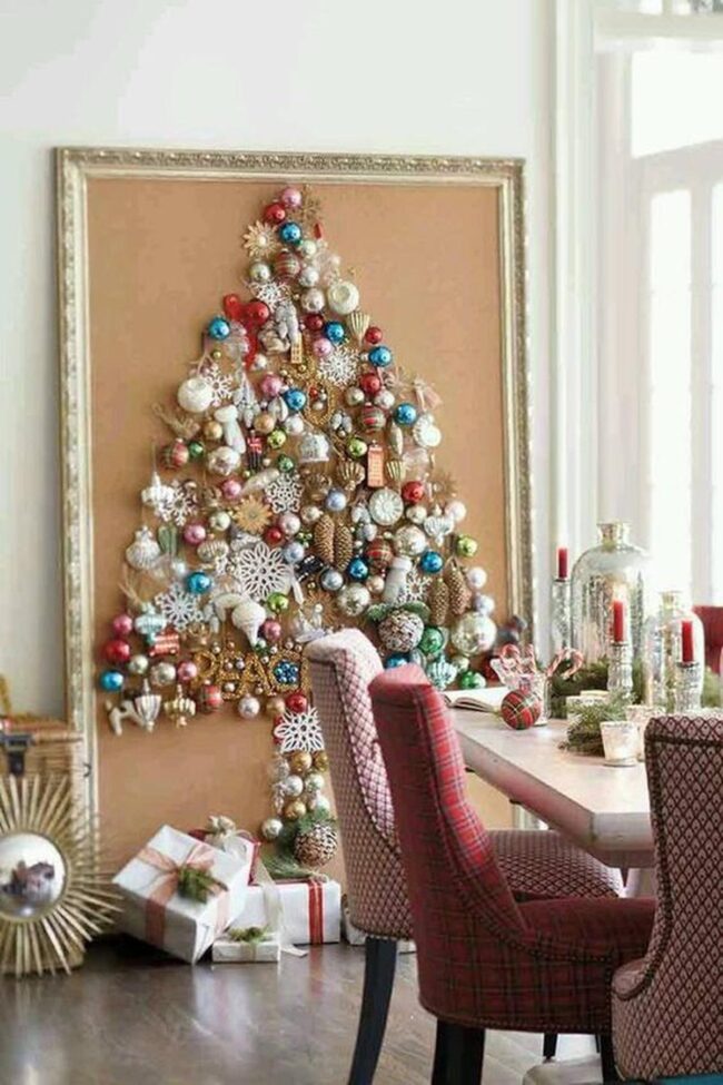 Cascading Christmas Ornament Wall