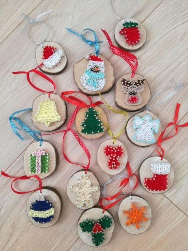Vibrant Yarn Christmas Ornaments