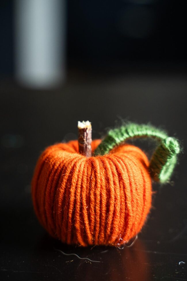 Yarn-Wrapped Pumpkin