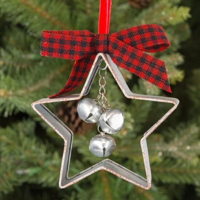 Metallic Silver Star Ornaments