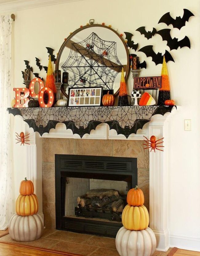 Dark Bats Fireplace