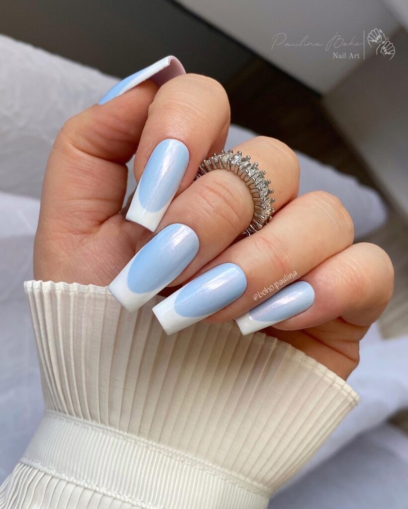 18 Trendy Square French Tip Nail Ideas - Archeworks