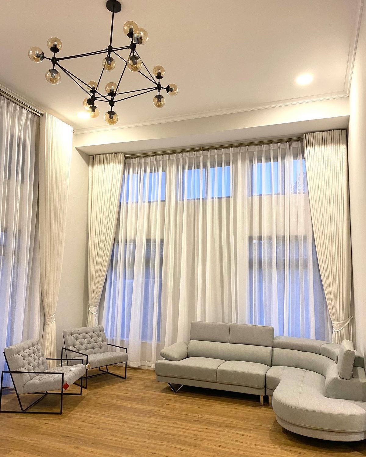 Elevate Your Living Room with Stylish Ceiling Curtains