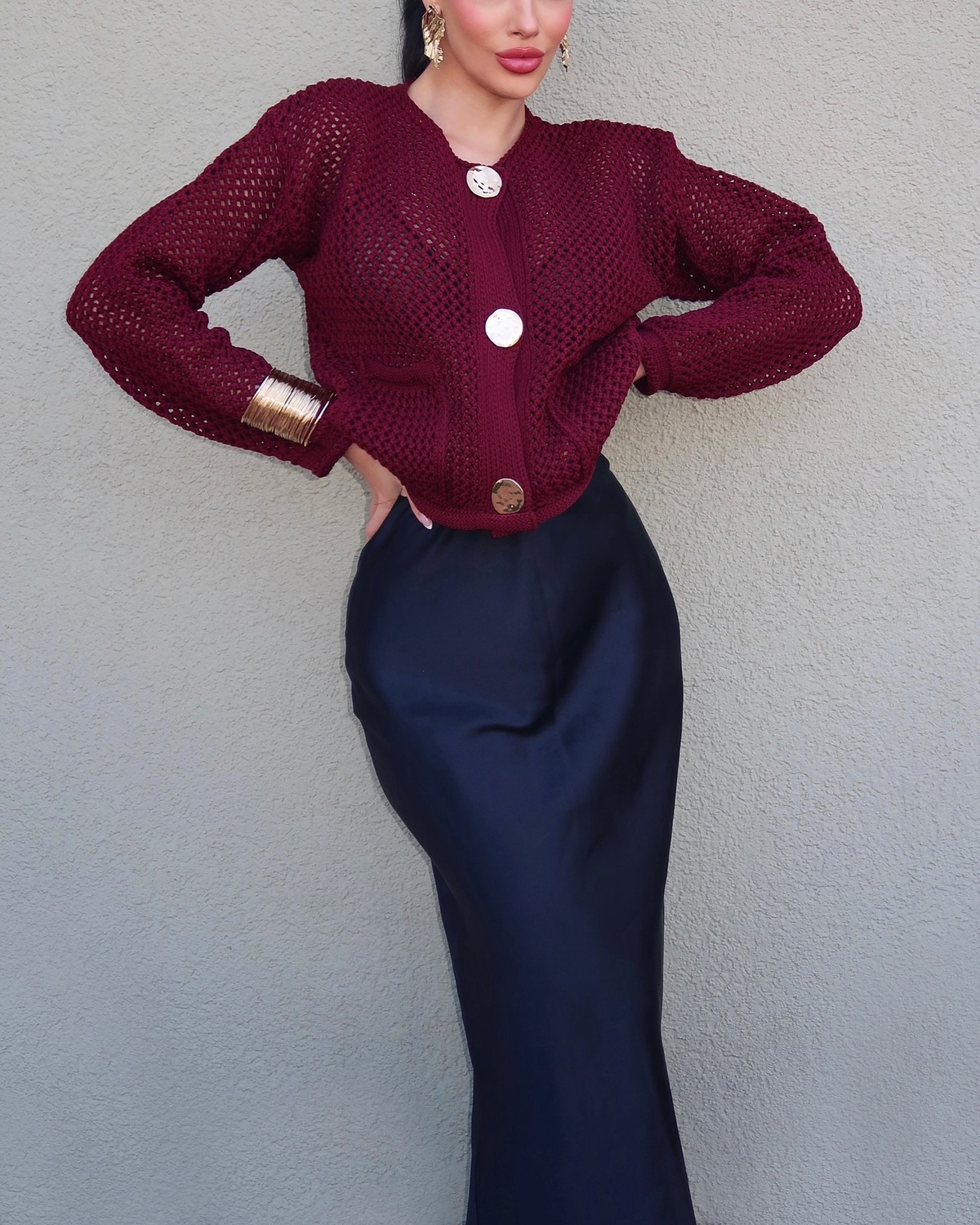 Burgundy sparkle sweater