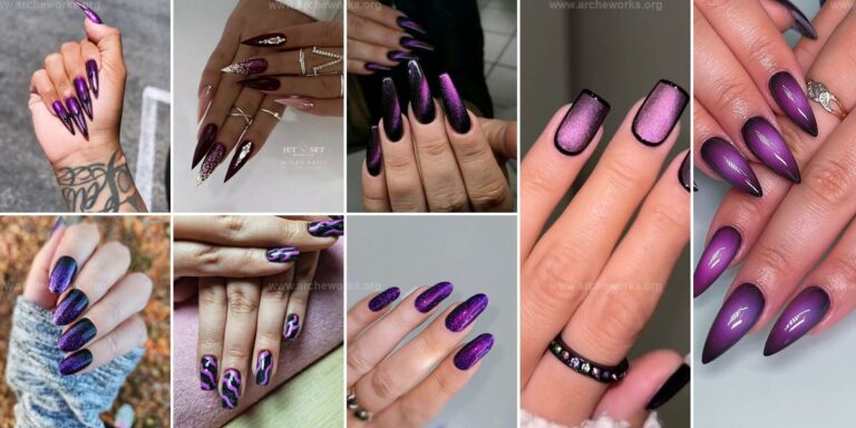 Best Black and Purple Nail Ideas