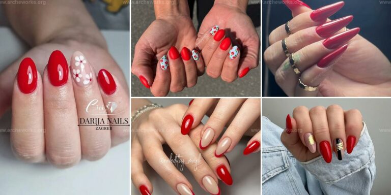 Best Red Almond Nail Ideas