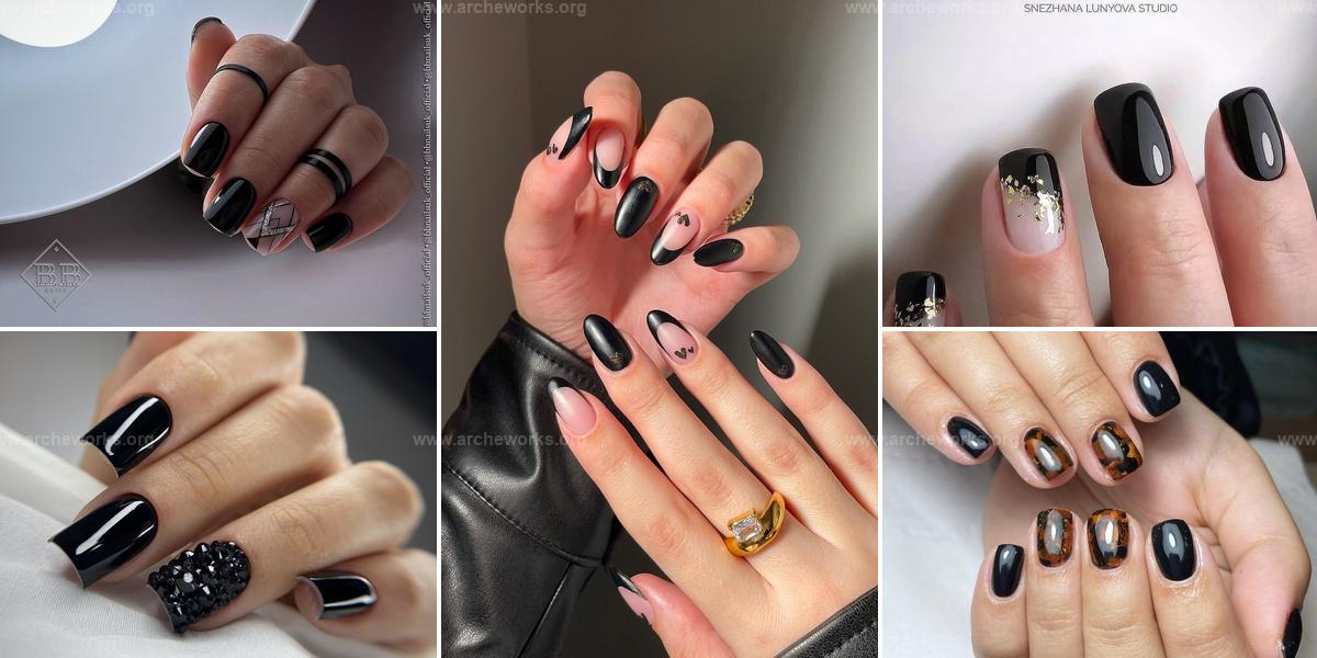 Top Short Black Nails