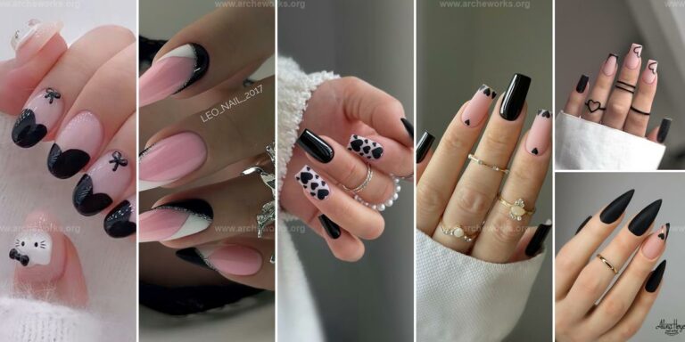 Best Black & Pastel Pink Nail Ideas
